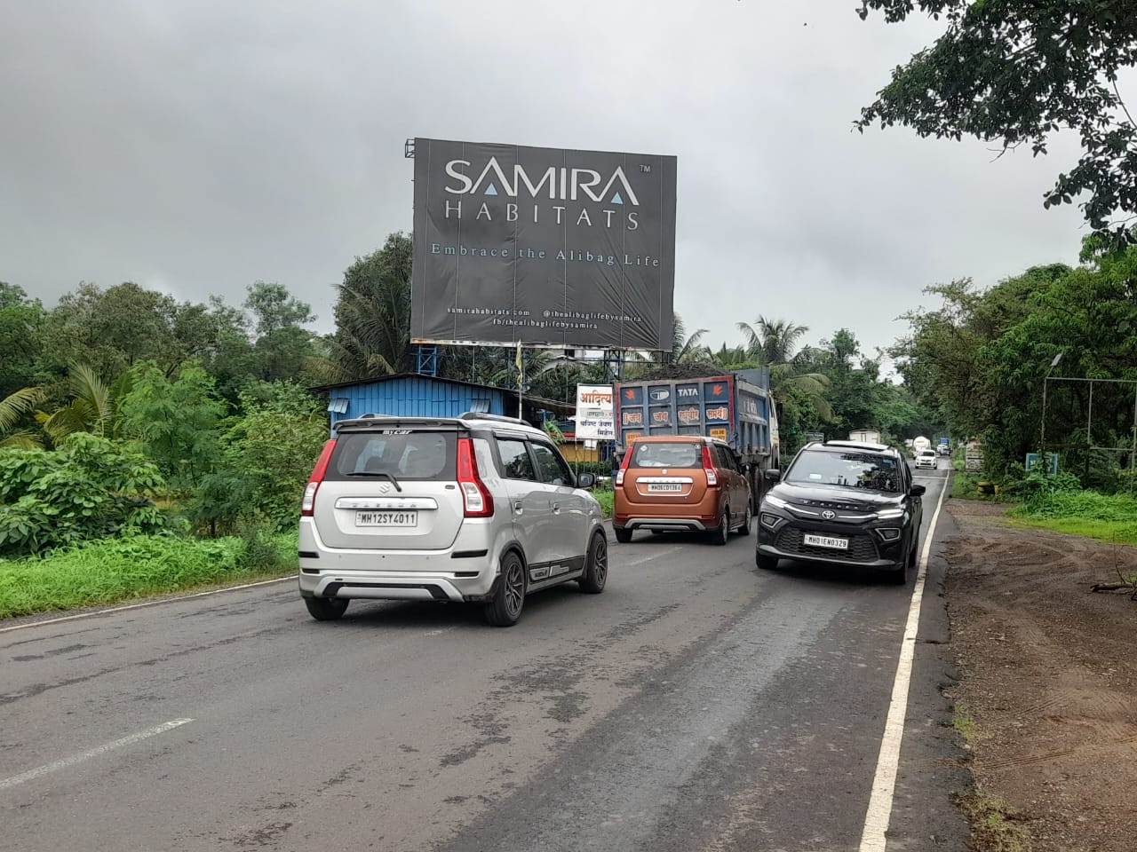 Alibag Road at Ambegaon hoarding